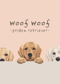 Woof Woof- Golden retriever -SHELL PINK