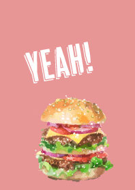 hamburger on light pink