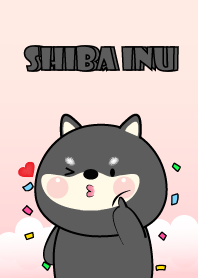 In Love Cute Black Shiba Inu Theme