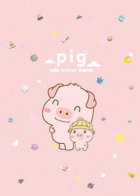 เจ้าหมูน้อย มินิมอล สีชมพู