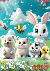 Little cat and friends