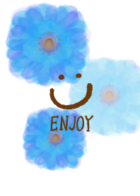 Watercolor Blue flower - smile4-