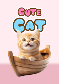Lucky Orange Cat (Pink Background) 9