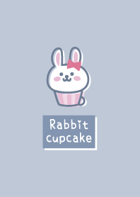 Rabbit cupcake.Ribbon.blue