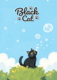 Cute lucky black cat theme 94
