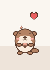 Minimalist Cute Sea Otter Solid Color
