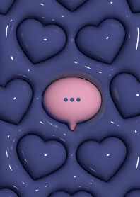 Plump heart pattern [Pink & Navy]