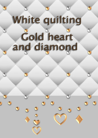 White quilting(Gold heart and diamond)