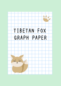 TIBETAN FOX GRAPH PAPER/LIGHT MINT GREEN