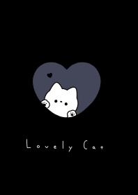 Cat in Heart(line)/navy black