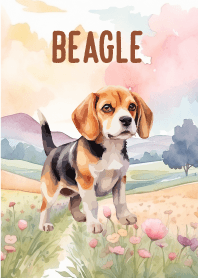 Beagle Dog In Flower Theme