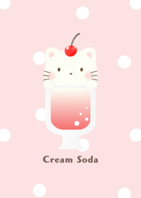クリームソーダ -ねこ- いちご ドット