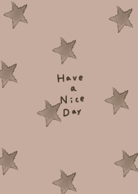 Beige and brown watercolor stars.