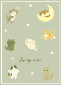 green Moon and Kittens 03_2