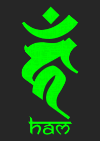 干支梵字 [カーン] 酉 (0142) 黒緑