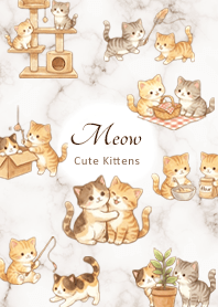 ブラウン　子猫と一緒