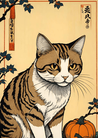 浮世絵 - 万聖節猫 4e312a