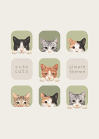 CATS - Mixed breed cat 01 - LEAF GREEN
