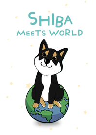 Black Shiba Meets World - Pure Sky