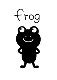 Black frog and white