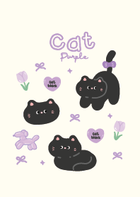 Cat black cute minimal purple :-)