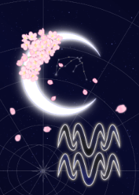 Aquarius moon and cherry blossoms JPN