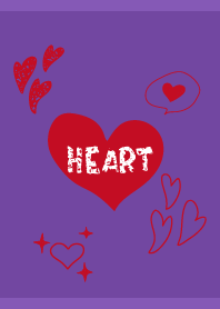hand drawn heart on purple