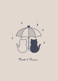貓和雨傘 /beige navy