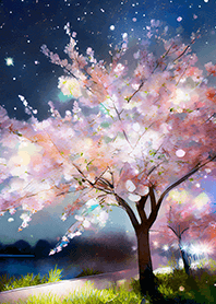 Beautiful night cherry blossoms#859