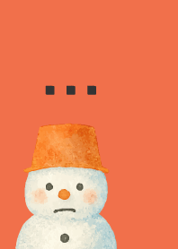 Expressive snowman red & yellow