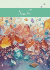 Gemstone Sparkle on blue green