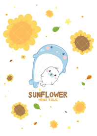 Whale&Seal Sunflower Kawaii