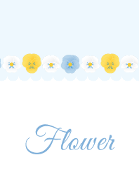 Flower 010 (pansy-White-Blue)