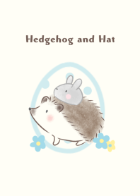 Hedgehog and Hat -gray rabbit- blue