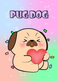 Cute Pug dog Love Pastel Theme
