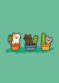 Cats who like cacti-Mint