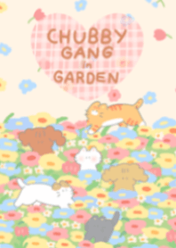 chubby gang in flower garden