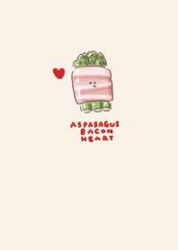 Bacon wrapped asparagus heart beige