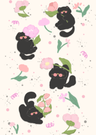 cat holding flower2