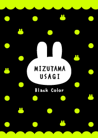 Polka dots Rabbit / Black& Neon Lime