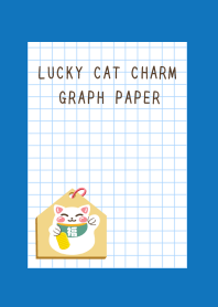 LUCKY CAT CHARM GRAPH PAPERj-BLUE-WHITE
