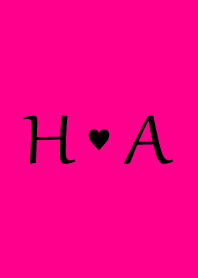Initial "H & A" Vivid pink & black.