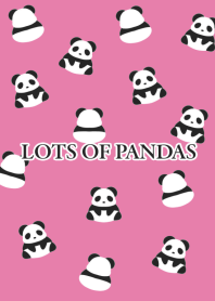 LOTS OF PANDAS-RED-BEIGE
