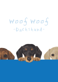 Woof Woof - Dachshund - WHITE/BLUE