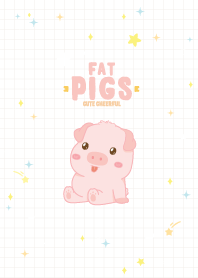 Fat Pigs Cute Cheerful Cutie