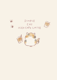 Simple cat iced cafe latte beige