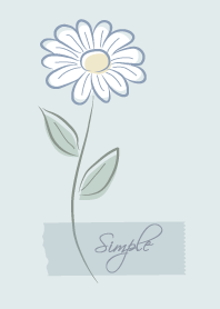 Simple elegant flowers -Blue white-