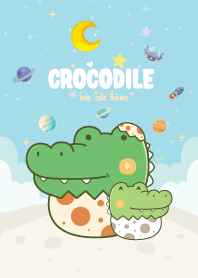 Crocodile Kawaii Galaxy Blue