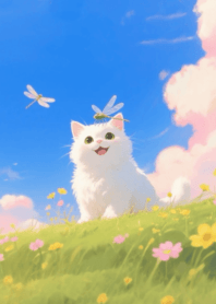 Purr & Flutter:White Cat