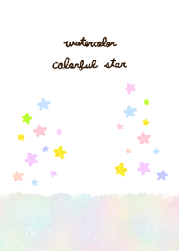 watercolor colorful star